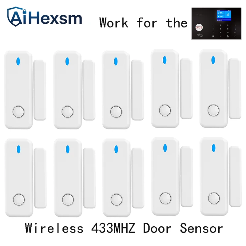 open close 433MHz Door Sensor Wireless Home Window Magnet Detector for Smaet Alarm System App Notification Alerts Family Safety