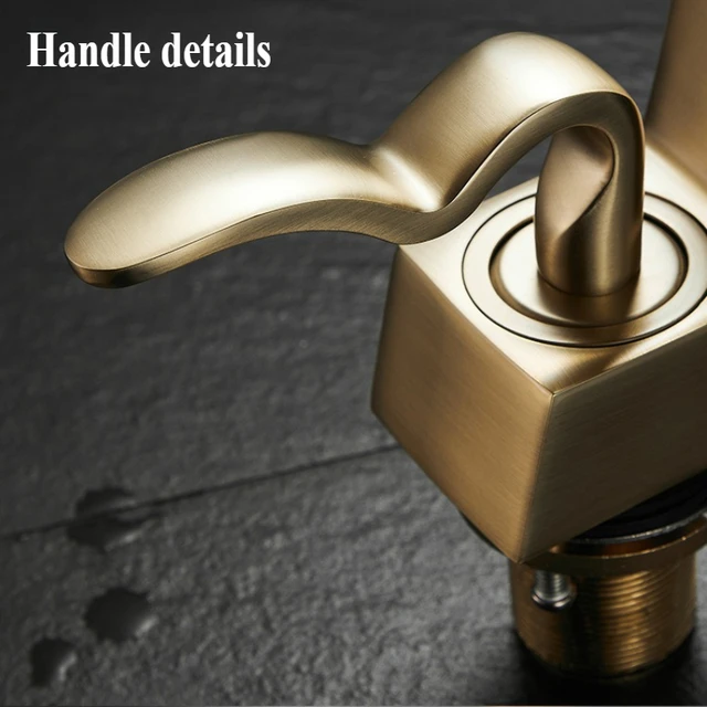 ก๊อกน้ําอ่างล้างหน้ารูปหัวใจทองเหลืองหรูหราห้องน้ําตู้ห้องน้ําใต้เคาน์เตอร์อ่างล้างหน้าก๊อกน้ําร้อนและเย็นป้องกันการกระเซ็น 3