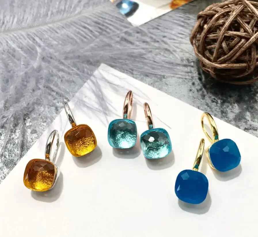 Custom 21 Colors Crystal Candy Style Drop Earrings Image 2