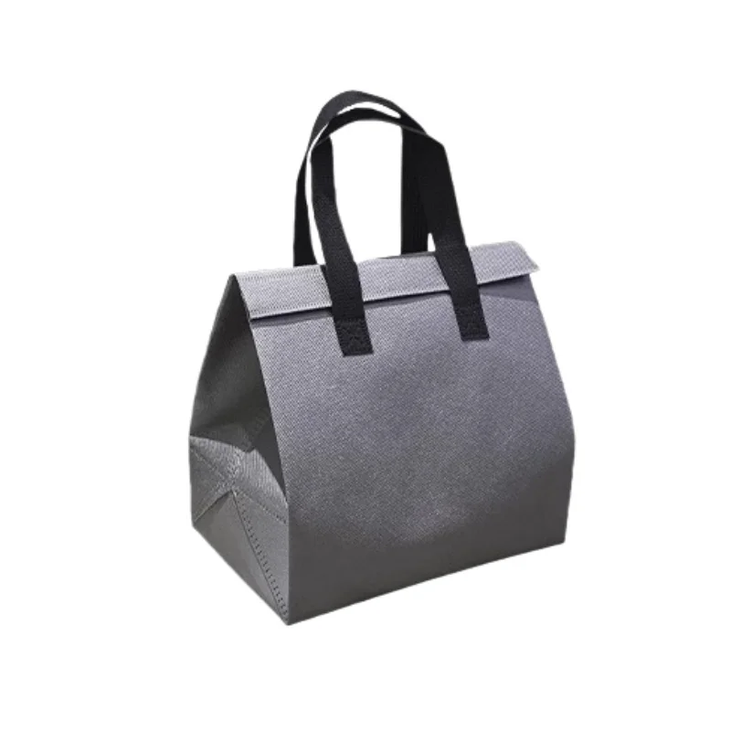 10pcs Grey Non-Woven Insulated Tote Bags – Reusable Portable Pouches for Bread, Food, B... - SKU NITB1619 - UGI Packaging