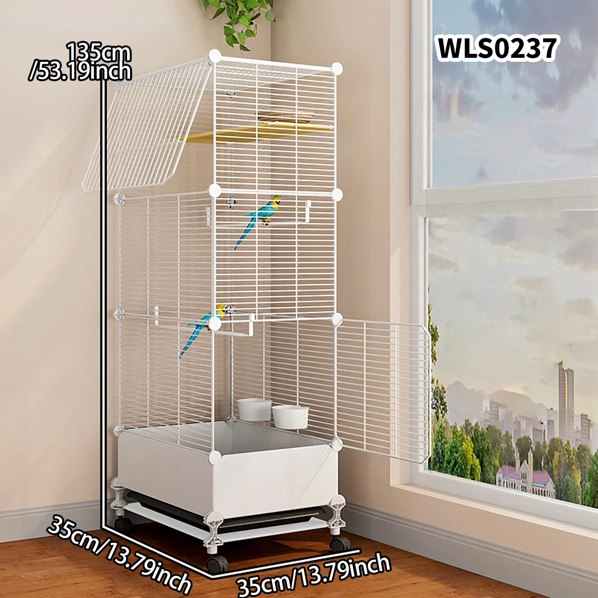 قفص طيور منزلي فاخر مع صينية كبيرة | متجر الجيل ال...