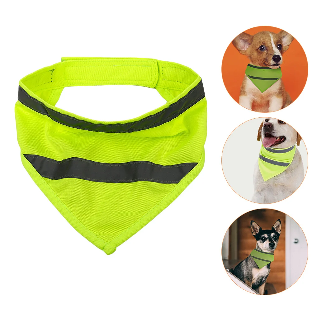 

Boy Pet Triangle Towel Yellow Accessories Dog Reflective Gear Polyester Safety Bandanas