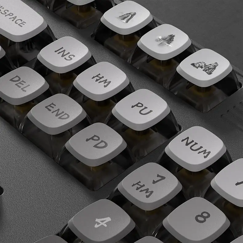 Asa Xda-leite Keycaps Conjunto Teclado Transparente Pbt Couro Duplo Sublimação Quente 108 Deep Mountain Nevoeiro - Imagem 4