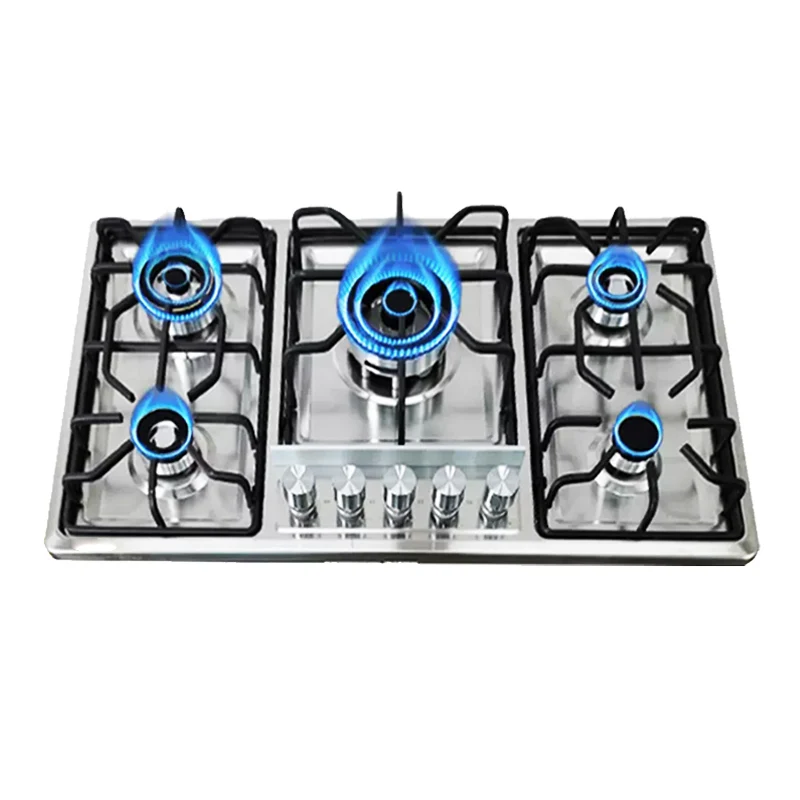 Factory Direct Household Kitchen Appliance Desktop Embedded Stainless Steel Gas Cooktop 5 Burner Commercial Gas Stove