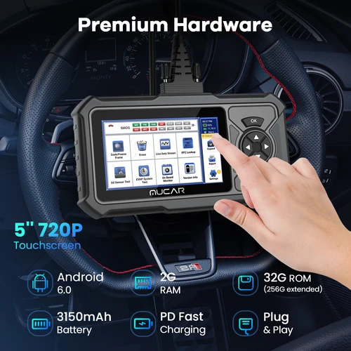 MUCAR CDE900/CDE900 Pro OBD2 스캐너 2+32G 자동 자동차 진단 도구 자동차 OBD 스캐너 도구 코드 리더 5 "터치 스크린 무료 업데이트 3
