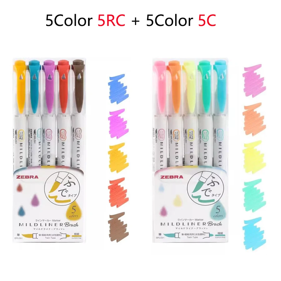 ゼブラ-デュアルチップ蛍光ペン、カラーハンドブックペン、学生のハイ