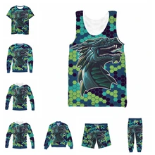 

vitinea New 3D Full Print Dragon's head in pixels T-shirt/Sweatshirt/Zip Hoodies/Thin Jacket/Pants Four Seasons Casual