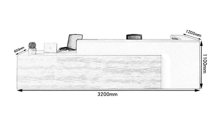 Commercial Luxury Style Design White Salon Reception Counter Front Desk Nail Lobby Reception Desk