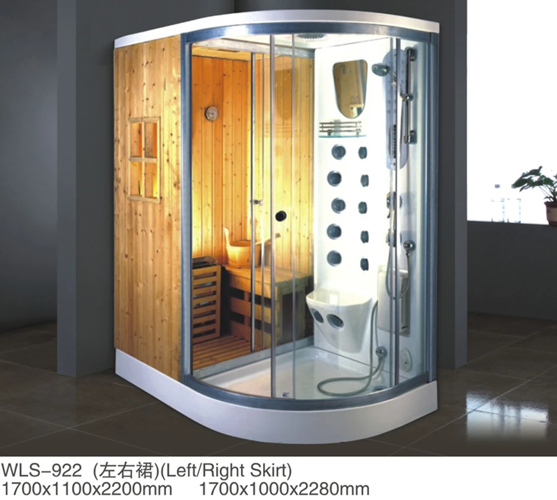 Cheapest Prefabricated Indoor Home Red Cedar Sauna Bath Wooden Combined