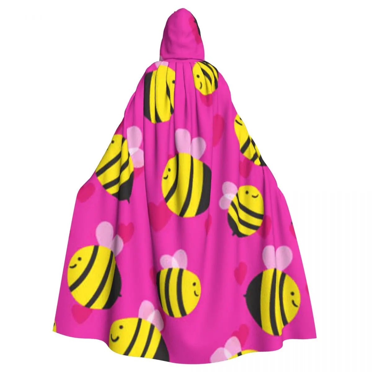 

Bees And Hearts Cloak Hooded Cosplay Costume Halloween Adult Long Party Cape