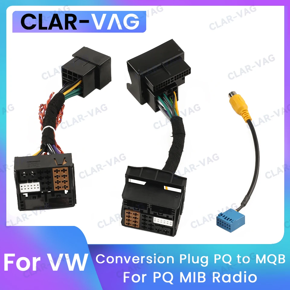 

PQ to MQB Adapter For VW PQ MIB Radio RCD360 RCD410 RCD440 RCD360Pro RCD440Pro Connector Convertor With CAN Wire