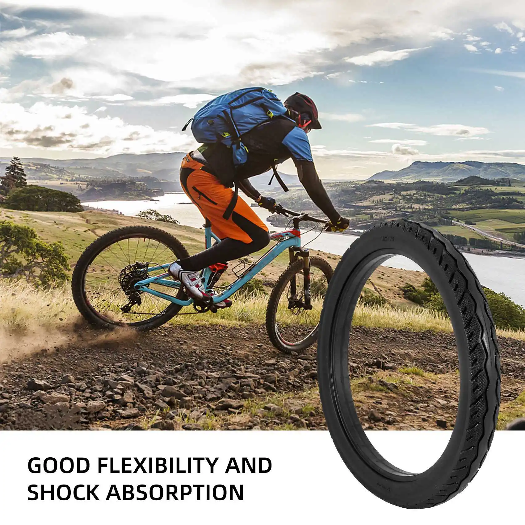 16 Inch Bike Tires 16 x 1.75 Black Rubber Non- Tires Cycling Tyre