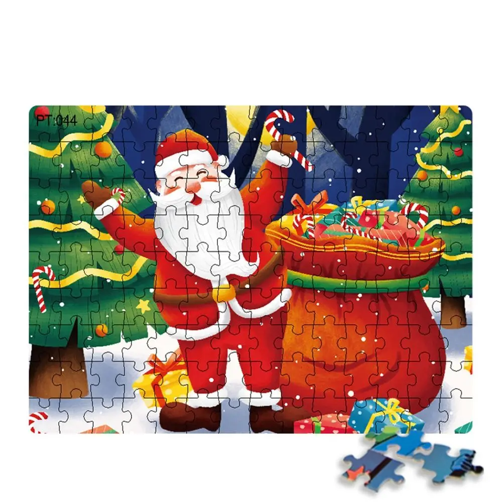 Early Educational Christmas Jigsaw Puzzle Paper Montessori Baby Puzzle Toys Intellectually Beneficial 126 Pieces Puzzle push and go vehicles friction powered cars toy baby toy cars early educational toys toddlers christmas birthday gift