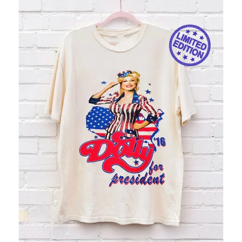 

VtgDollyPartonForPresidentCottonWhiteAllSizeUnisexShirtS-4XLlongorshortsleeves