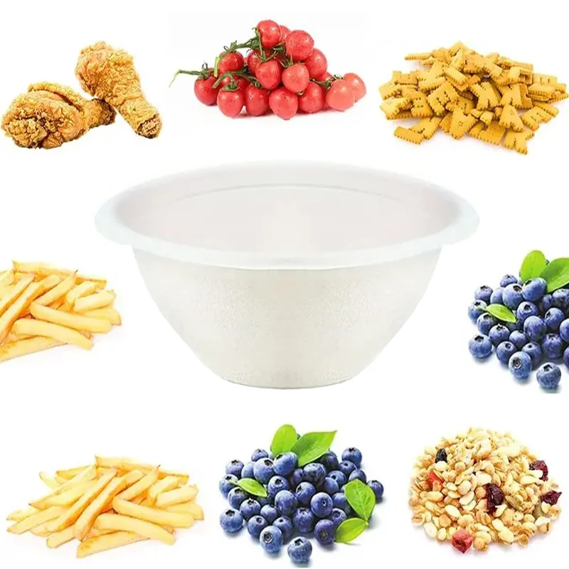 Disposable Lunch Box Disposable Containers Food Storage Containers 50PCS White Disposable Food Container Outdoor Picnic Disposable Paper Bowls Soup Yogurt Dessert Ice Cream Oatmeal Salads Fruits