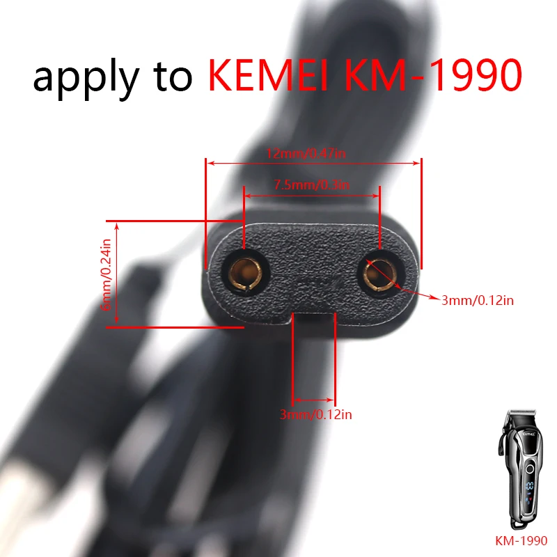 Apply to KEMEI KM-1990 Professional Hair Clipper Original USB Charger Charging Cable Power Cord Barber Accessories 2