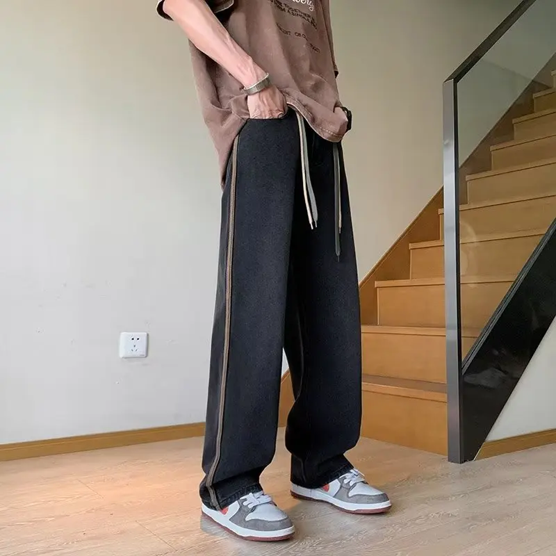 

Wide leg jeans man Straight Jeans Denim Pants Men's Jeans for Men Streetwear Jean Baggy Male Oversize Men Clothing