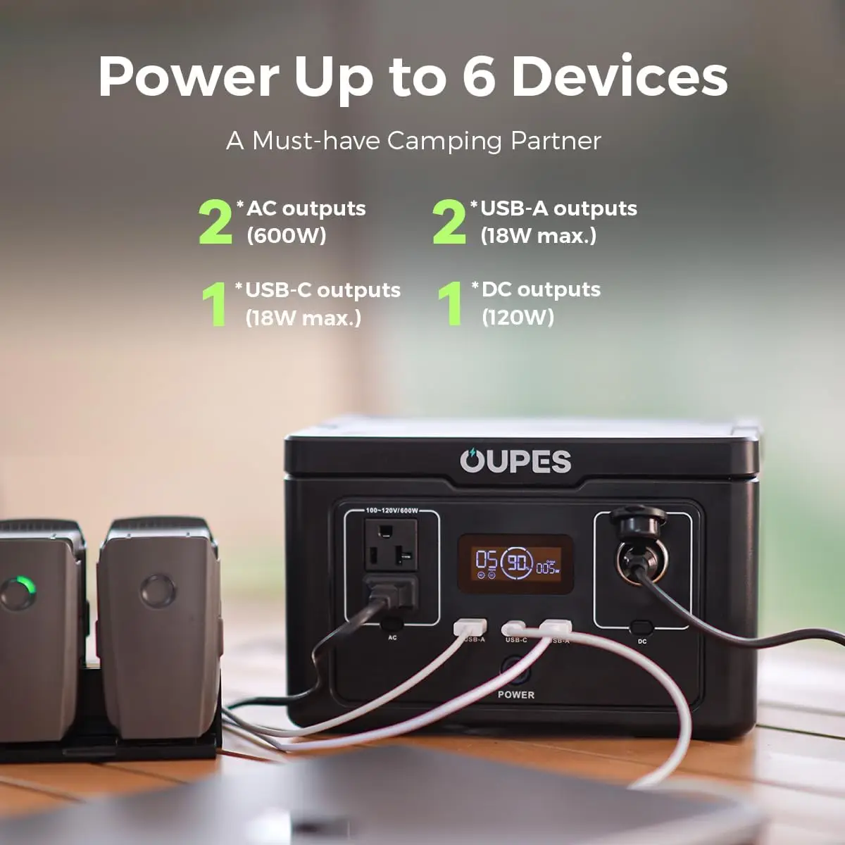 Portable Power Station Exodus Solar Generator with  AC Outlets LifePO Battery Backup with Fast Recharge from  Minutes Ideal 5
