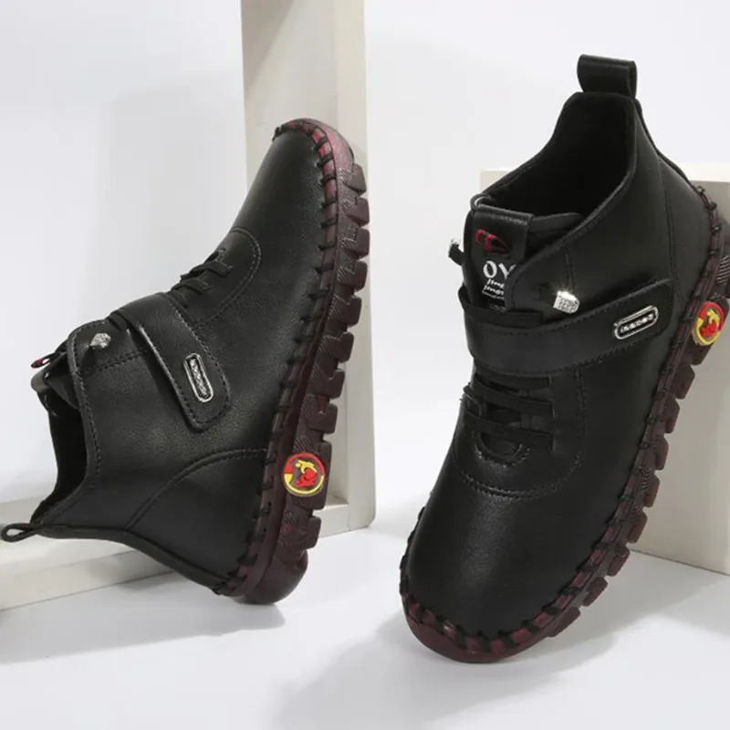 2023 Womans Winter Boots Female Oxford Handmade Sewing Sneakers Women Punk Red Ankle Boots with Fur Botas De Mujer