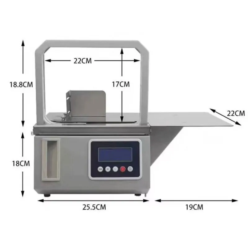 NEW English system Small Automatic OPP tape Strapping machine 20*16CM Supermarket fresh vegetable Tying machine