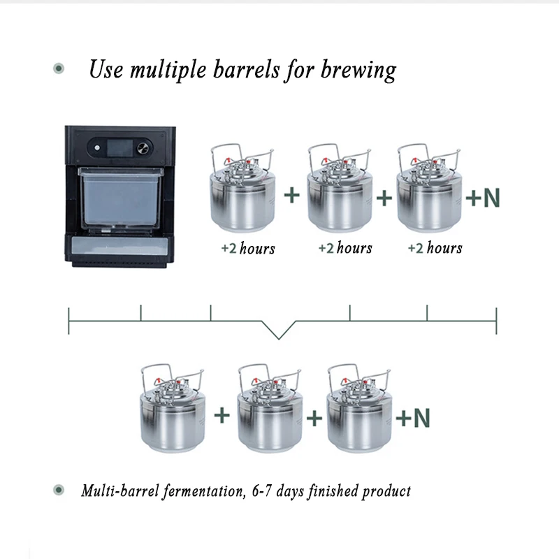 Portable Beer Keg Home Brewing Stainless Steel Premium Dispenser Use Fully Automatic Craft Machine 5L Making Equipment Kit