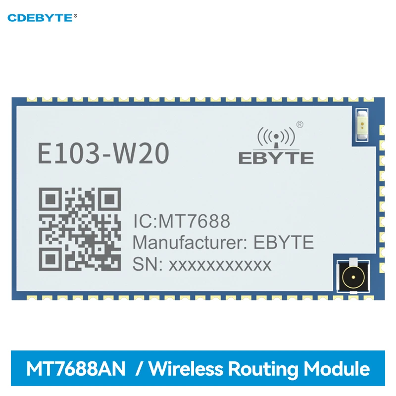 MT7688AN Serial Port to Wifi Wireless Routing Module CDEBYTE E103-W20(7688) Support Openwrt IPEX SPI UART Small Size SMD mt7688an serial port to wifi wireless routing module cdebyte e103 w20 7688 support openwrt ipex spi uart small size smd