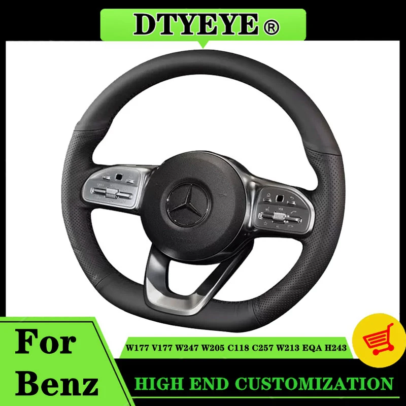 

Car Steering Wheel Cover For Mercedes Benz W177 V177 W247 W205 C118 C257 W213 EQA H243 2018-2021 Original Steering Wheel Braid