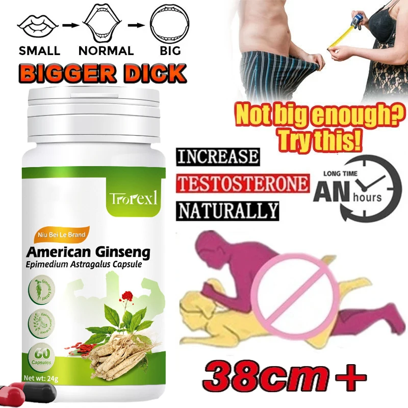 

Male Enhancement Stamina Supplement Helps Increase Size,Lengthen,Improve Male Function, Increase Strength Ginseng Capsules