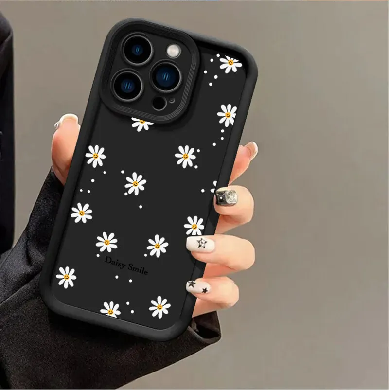 Flower Smile Matte Silicone Soft TPU Cellphone Case