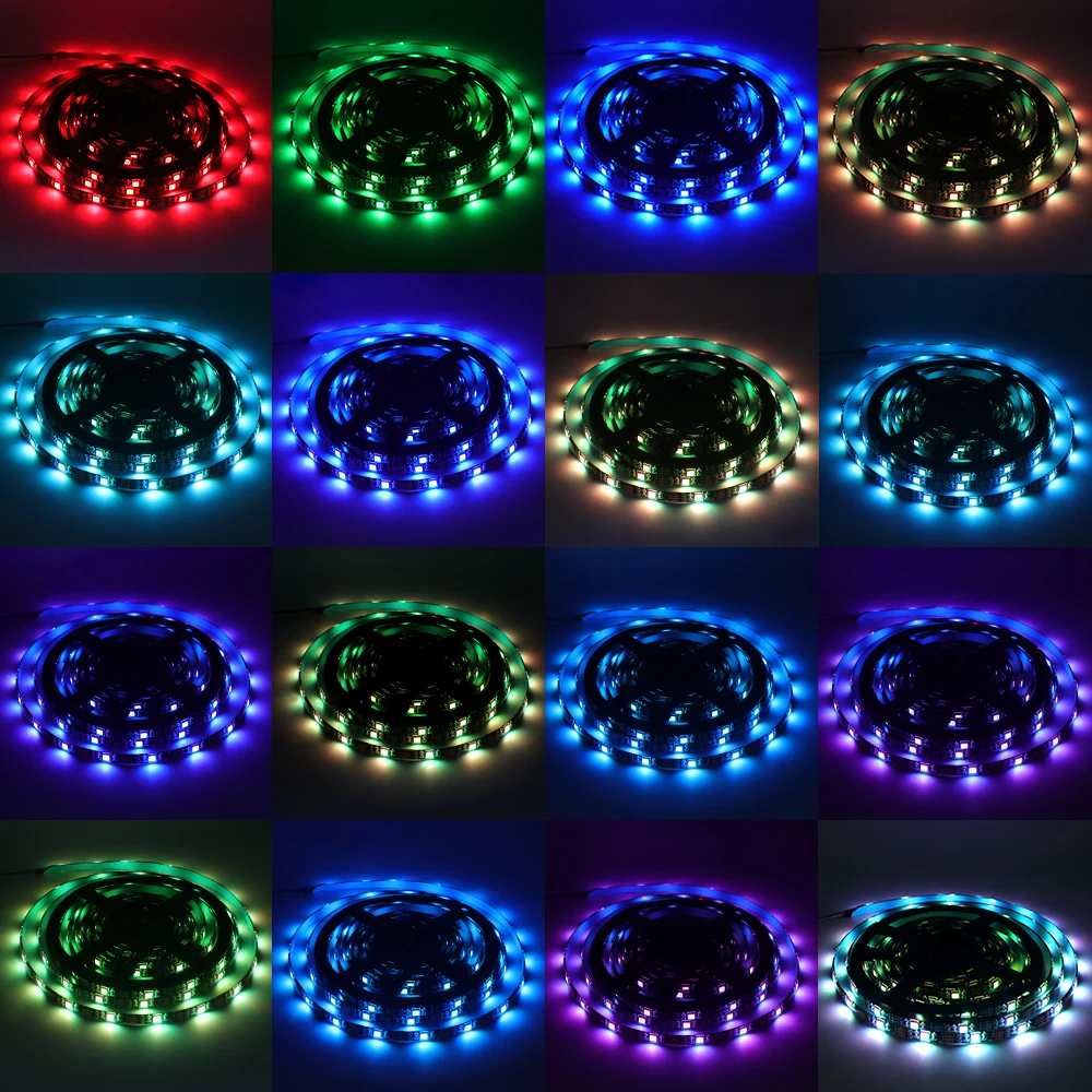 Tira de luces led rgb de 5 metros + control / q97-10