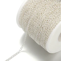 Gold - Tone Stainless Steel Extension Chain, 2 Meters - Versatile Jewelry Accessory for Necklaces and Bracelets (Silver Color)