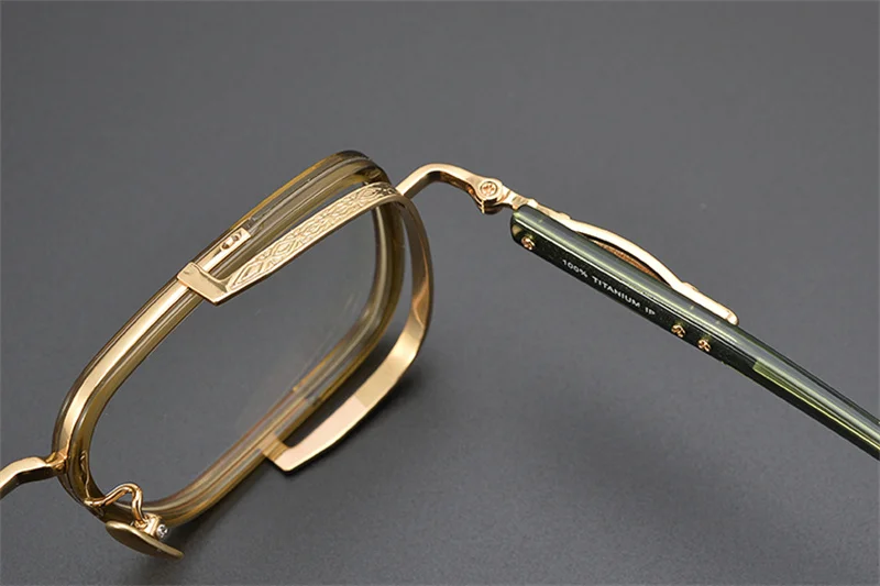 Exquisite handgefertigte Titan-Brillenfassung für Herren und Damen, Retro-Quadrat-Brillenfassungen, japanisches Design, ovale runde Brillen – Detail 14