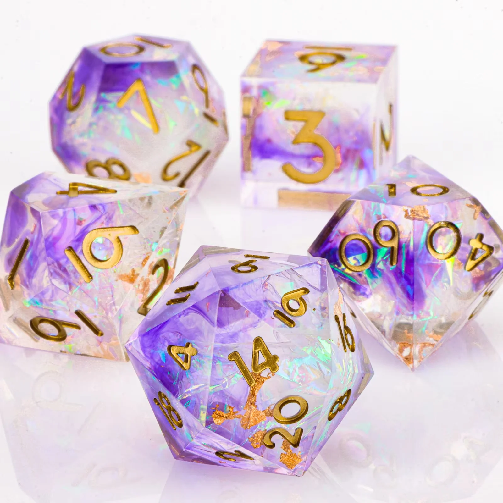 DND 주사위 세트, 7개 레진 LOTR D&D 주사위 세트 (롤플레잉 게임용), 레드 던전 앤 드래곤 D&D 날카로운 모서리 주사위