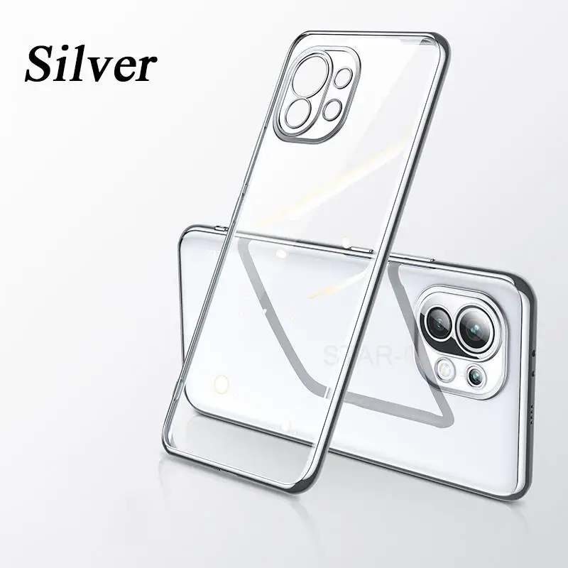 thumbnail image 1 of Funda transparente chapada de lujo para Xiaomi Mi 11 Lite 5g Ne Mi11 11 t Pro 11i 10 12, funda de silicona transparente para Xiaomi 11 lite Xiaomi11 T, 1 of 5