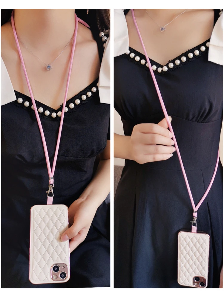 Adjustable Crossbody Phone Lanyard Necklace with Safety Clip