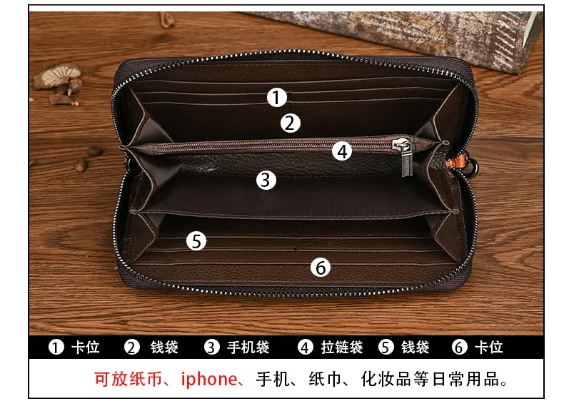 Blumen Damen Echt leder Geldbörse große weibliche Karten halter Brieftasche Frau handgemachte echte Kuh Leder Clutch Tasche – Detail 8