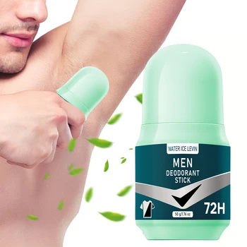 Water Ice Levin Men Deodorant Stick Black White Formula Prevents White Marks Yellow Stains. 72H Odor Control. 50g. 1