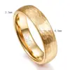 BONLAVIE 4mm 6mm Tungsten Steel Rings Classic Men Women Wedding Bands Ring Jewelry Gold Rose Color Geometric Figure Couple Gift 6