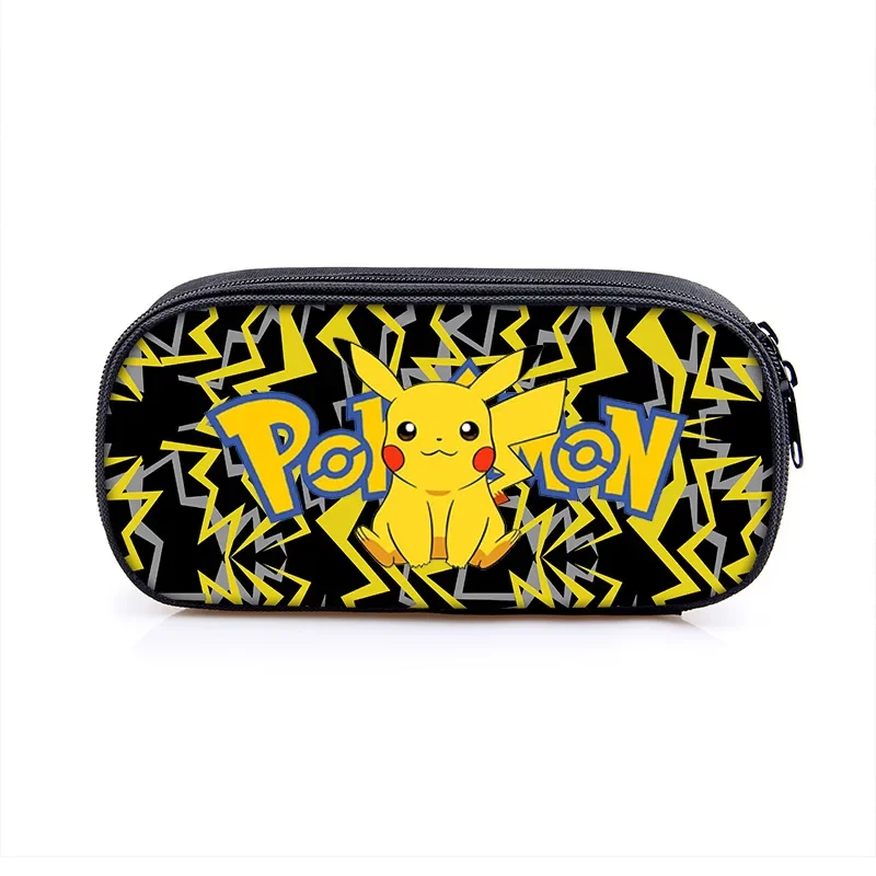 Pikachu Student Stift Tasche Pokemon Cartoon Peripherie Polyester hohe Kapazität ein schicht ige Briefpapier Bleistift Tasche für Jungen und Mädchen