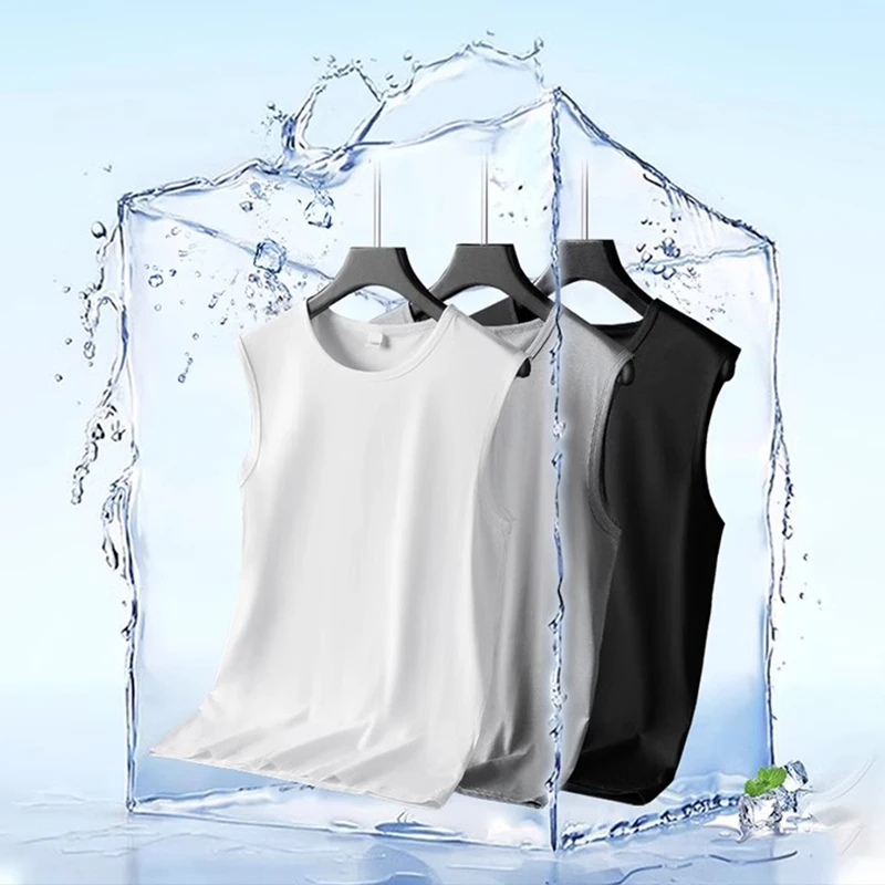 sports sleeveless vest 3pcs men bodybuilding motion outerwear sweatshirt breathable elastic underwear shirt