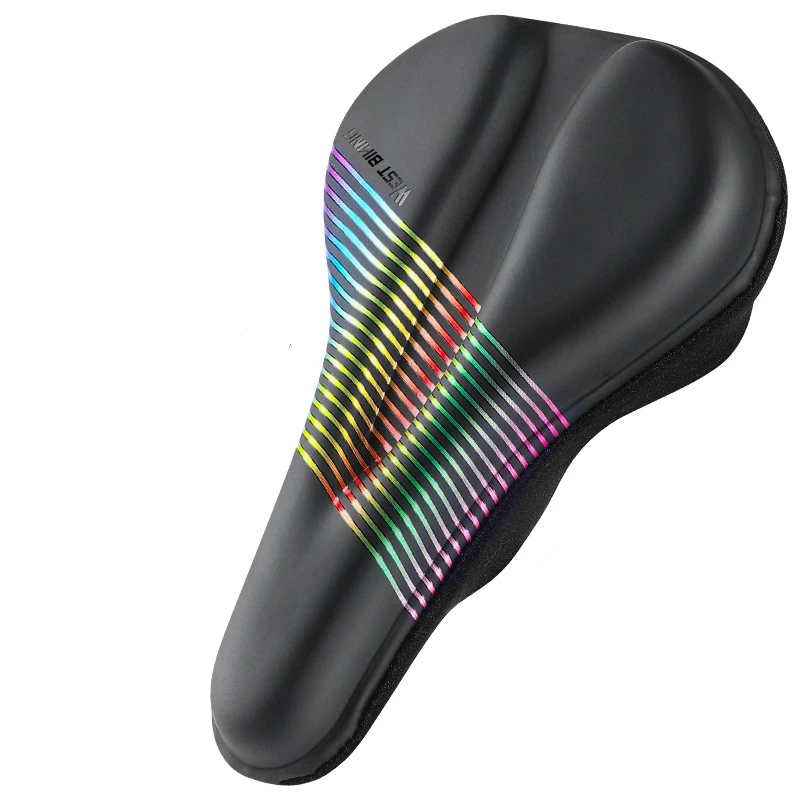

G623 Bicycle Silicone Dazzling Cushion Cover Thickened PU Material Road Bike Saddle Cover Cycling Equipment