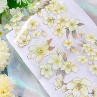 PET Tape Washi Masking Tapes Flowers Scenery Rose Journal Planner Japanese Decor Adhesive DIY Craft Stickers Diary Scrapbooking 1