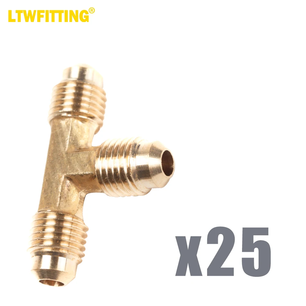 

LTWFITTING, латунный тройник с наружным диаметром 1/4 дюйма, латунный фитинг с раструбной трубкой (комплект из 25 штук)
