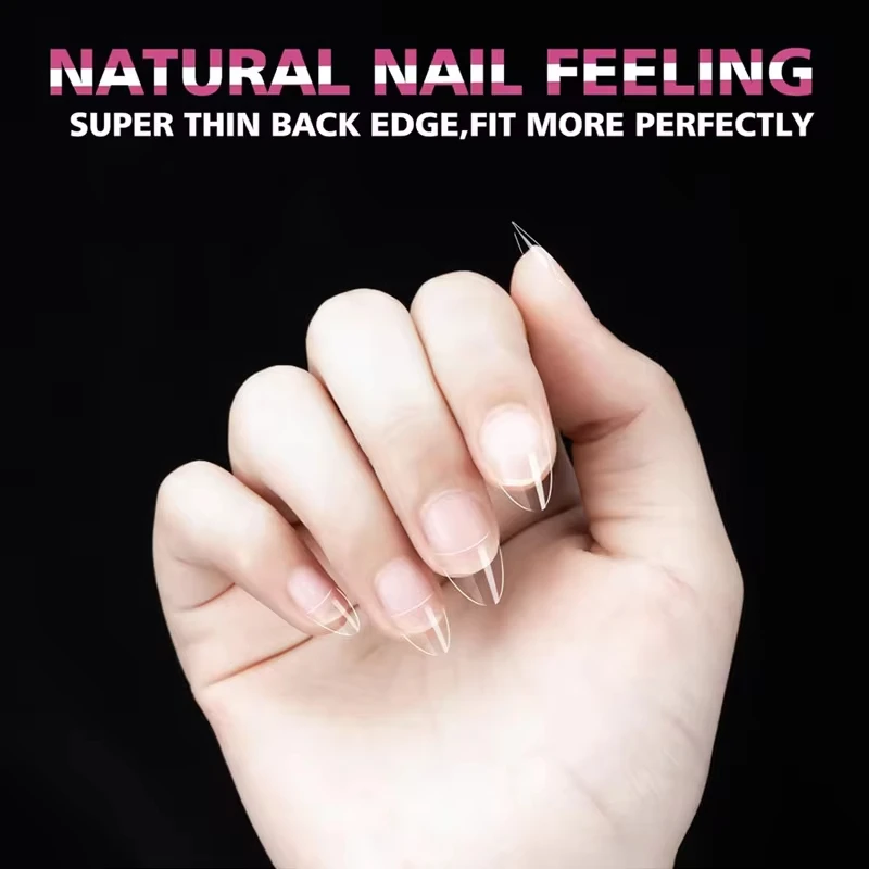 Professional Stiletto False Nails Matte Half Cover Nail Tips Box_voghion.com