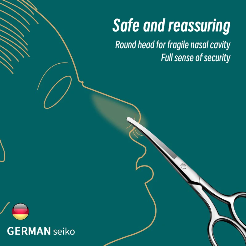 Round Head Small Scissors Nose Hair Trimmer for Men's Manual Special Nose Hole Trimming, Shaving Scissors Divine Tool 4