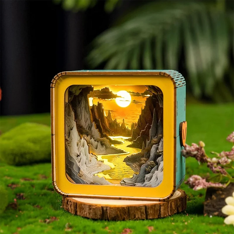 3D Wooden Puzzle Night Light Forest Secret DIY Puzzles For Adults Eye Care Night Light With Touchable Switch Personalized Gifts 3