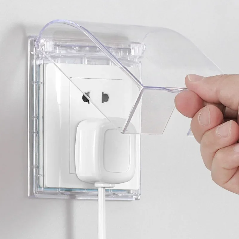 Self-Adhesive 86Type Socket Waterproof Box Bathroom Wall Switch Protection Cover PlugCover Socket Splash-Proof Box