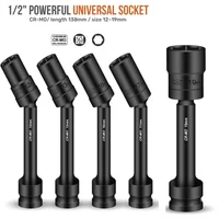 1/2inch 138mm Square Interface Impact Wrench Hex Socket Head Adapter Spanner Converter 12-19mm Extended Hexagonal Socket 1