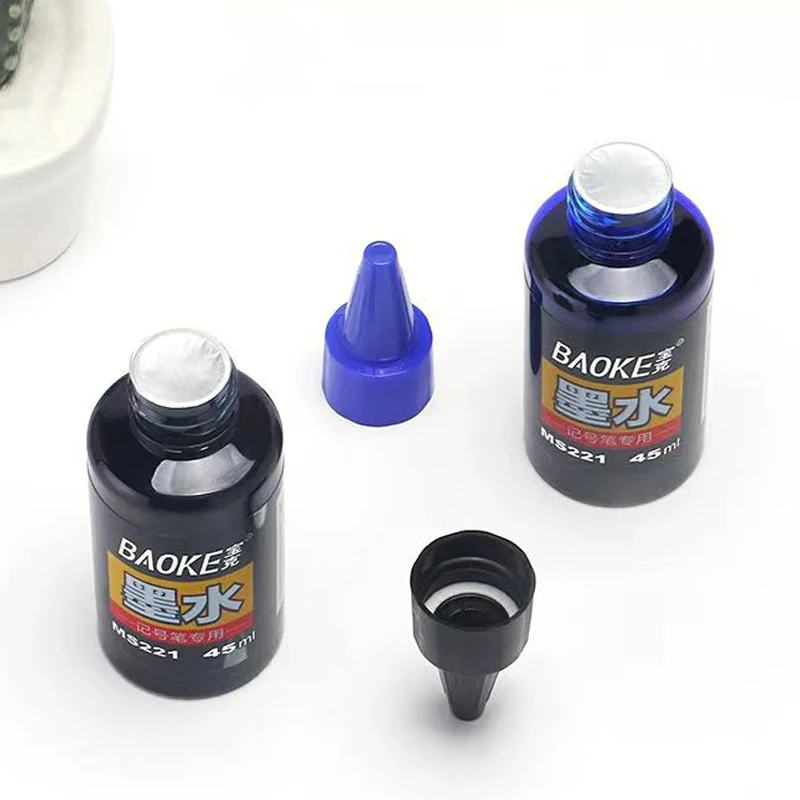영구 마커 잉크 리필, 45ml/1.5oz, 영구 마커용 속건성 무독성 리필 잉크, 검정/빨강/파랑, 3가지 색상 선택 가능