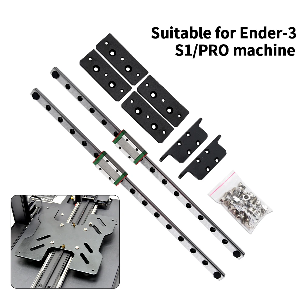 Dual Y-axis Rail Upgrade kit For Ender-3 S1/Ender 3 S1 Pro 315mm MGN9H Linear Guide Kit Ender 3 Ender 3 V2 3D Printer Accessory ender 3 x axis mgn9h 315mm linear rail kit for ender 3 v2 ender 3 pro linear mod bracket 3d printer upgrade accesorios